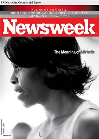 OUR FIRST BLACK FIRST LADY MICHELLE OBAMA ON NEWSWEEK'S DEC. 2008 COVER